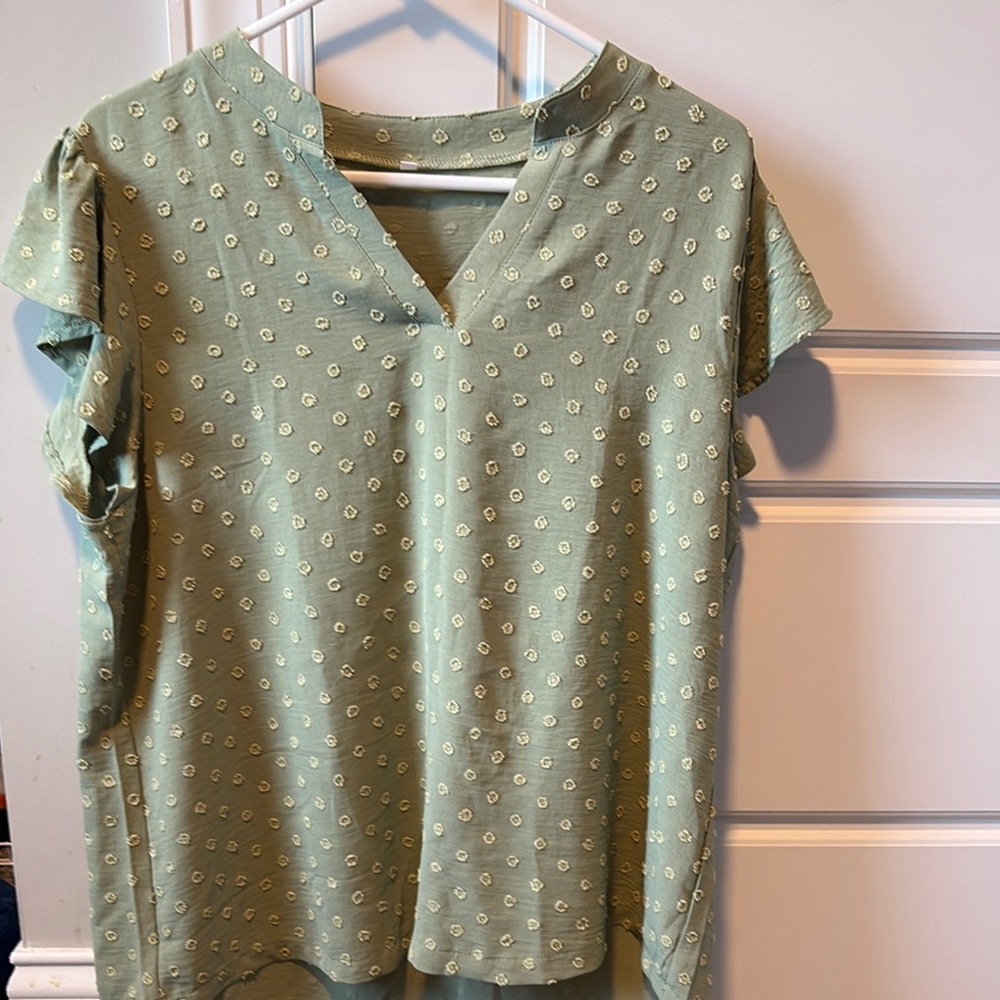 Green Floral Women's Top